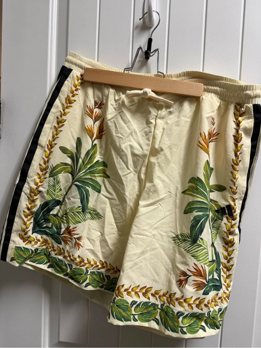 adidas Farm Rio Cream Shorts with Gold Accent - Picture 3 of 5